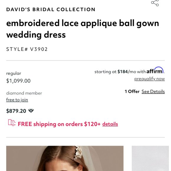 NEVER USED BRAND NEW WEDDING DRESS - Picture 5 of 6